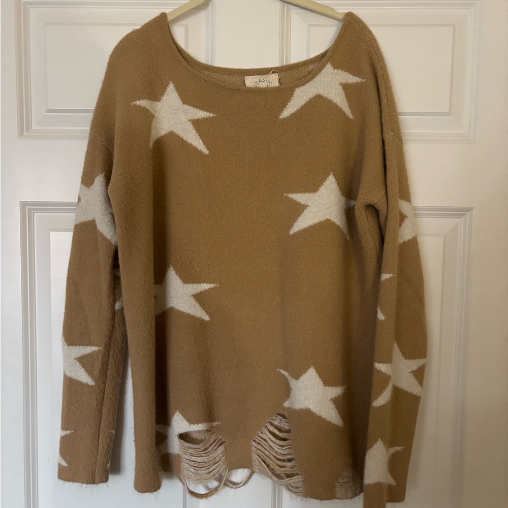 Tan Star Sweater
